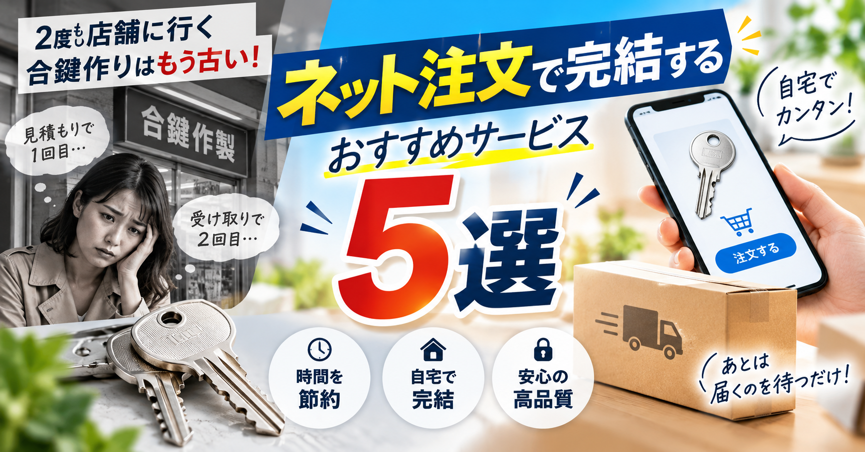 2度も店舗に行く合鍵作りはもう古い！ネット注文で完結するおすすめサービス5選